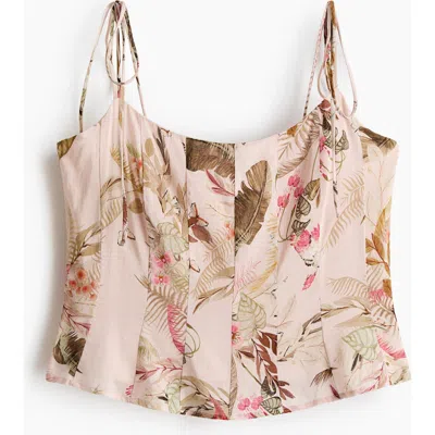 H&m Tie-strap Viscose-blend Top In Neutral