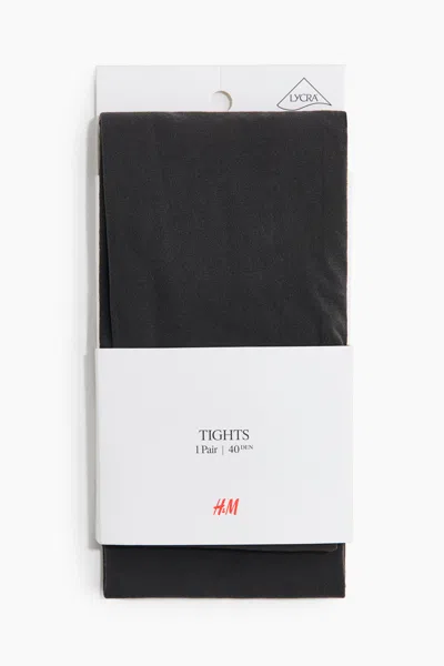H&m Tights With Lycra 40 Denier In Black