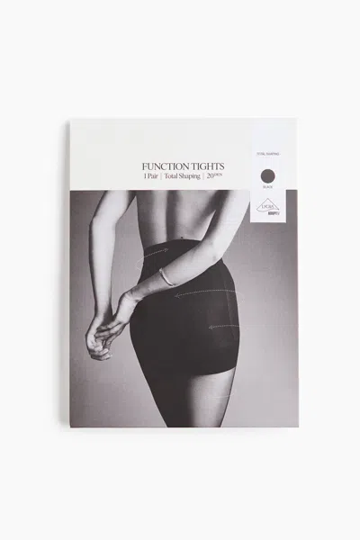H&m Total Shape Tights 20 Denier With Lycra In Black
