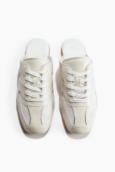 H&m Trainer-style Leather Mules In White