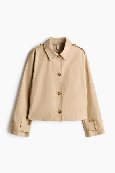 H&m Trench-look Cotton Jacket In Gold