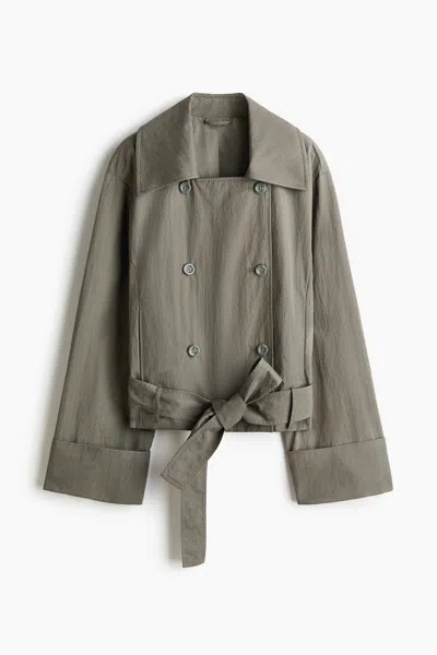H&m Trench-look Jacket In Gray