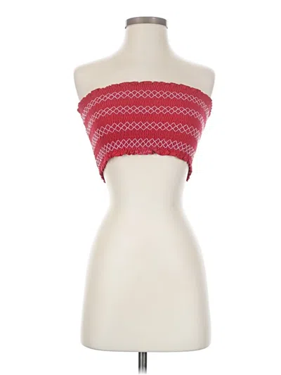Pre-owned H&m Tube Top Red Strapless Neckline Tops