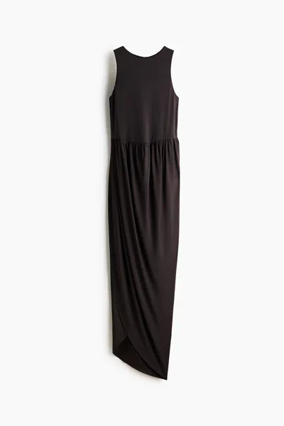 H&m Tulip-skirt Maxi Dress In Dark Brown