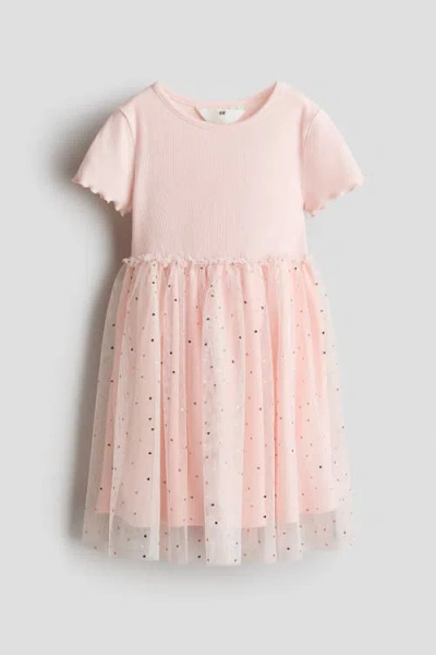 H&m Kids'  Tulle Skirt Dress In Pink