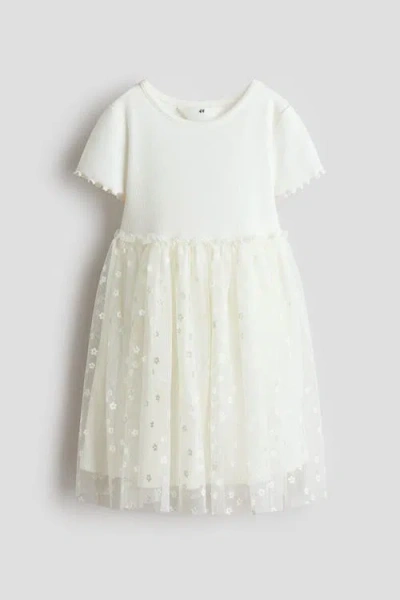 H&m Kids'  Tulle Skirt Dress In White
