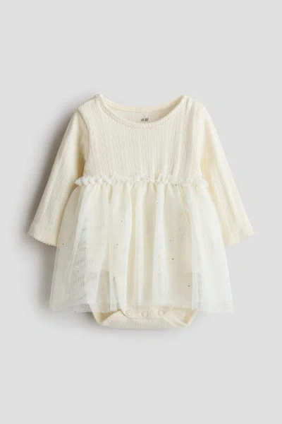 H&m Babies'  Tulle-skirt Bodysuit Dress In Neutral