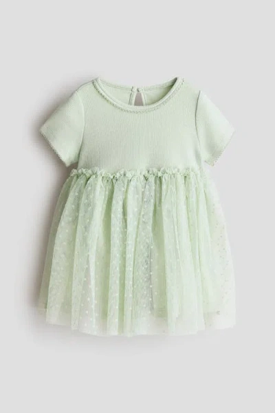 H&m Babies'  Tulle-skirt Dress In Green