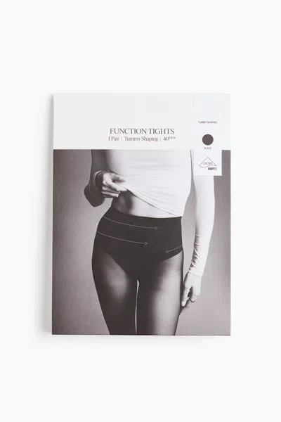 H&m Tummy Shape Tights 40 Denier With Lycra In Black