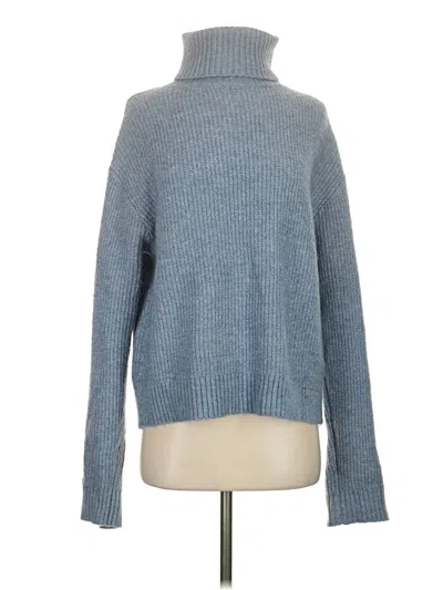 Pre-owned H&m Turtleneck Sweater In Blue