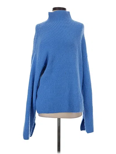 Pre-owned H&m Turtleneck Sweater In Blue