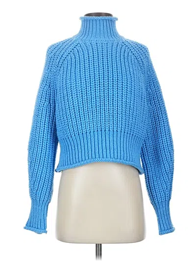 Pre-owned H&m Turtleneck Sweater In Blue