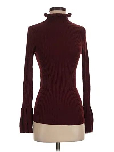 Pre-owned H&m Turtleneck Sweater In Burgundy