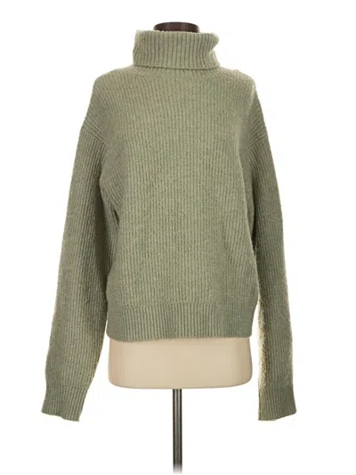 Pre-owned H&m Turtleneck Sweater In Green
