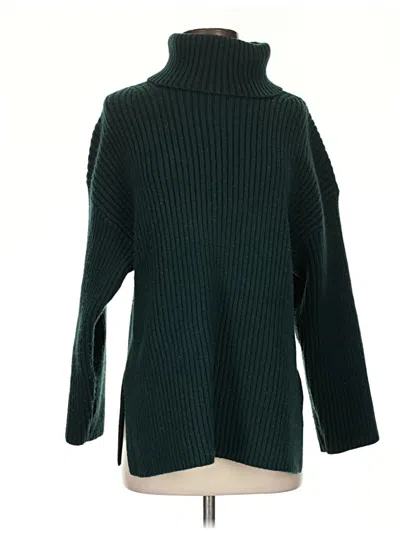 Pre-owned H&m Turtleneck Sweater In Green