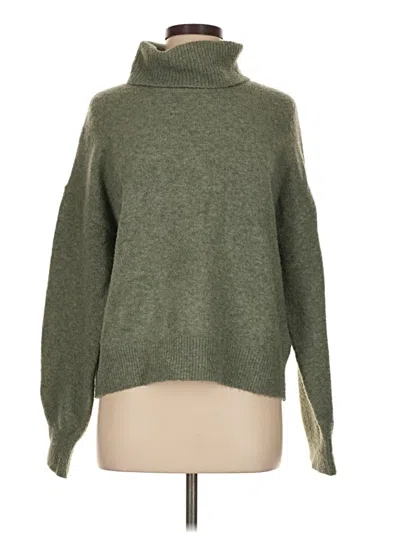 Pre-owned H&m Turtleneck Sweater In Green