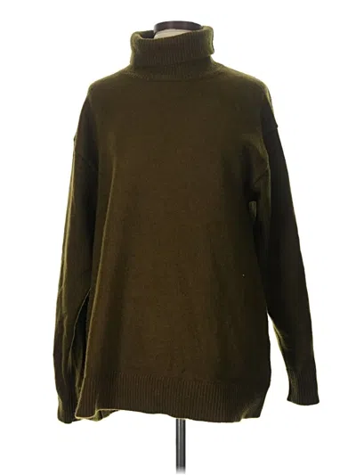 Pre-owned H&m Turtleneck Sweater In Green