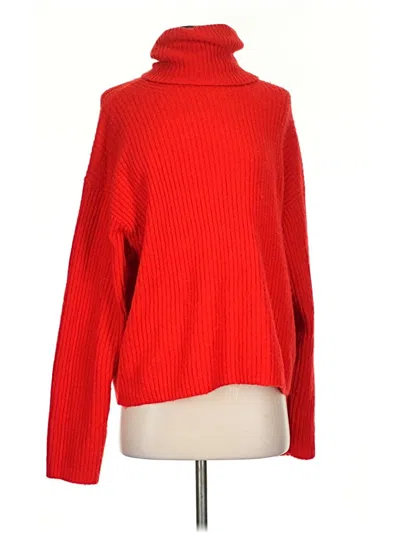 Pre-owned H&m Turtleneck Sweater In Red