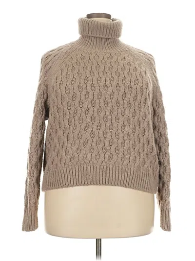 Pre-owned H&m Turtleneck Sweater In Tan