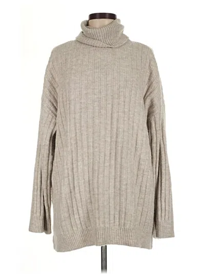 Pre-owned H&m Turtleneck Sweater In Tan