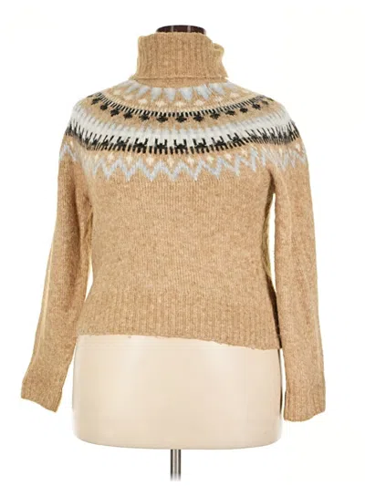 Pre-owned H&m Turtleneck Sweater In Tan