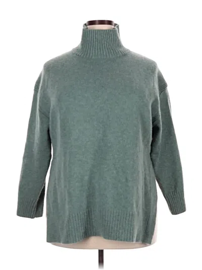 Pre-owned H&m Turtleneck Sweater In Teal