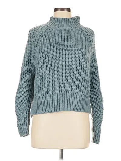Pre-owned H&m Turtleneck Sweater In Teal