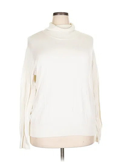 Pre-owned H&m Turtleneck Sweater In White