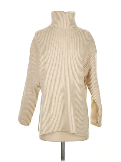 Pre-owned H&m Turtleneck Sweater In White