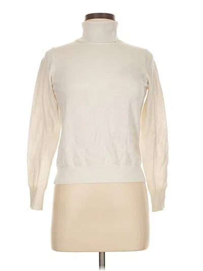 Pre-owned H&m Turtleneck Sweater In White