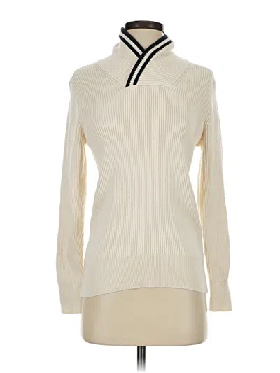 Pre-owned H&m Turtleneck Sweater In White