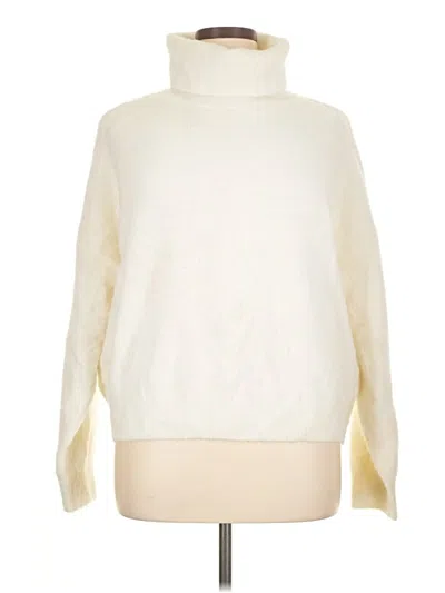 Pre-owned H&m Turtleneck Sweater In White