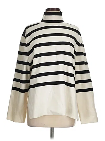 Pre-owned H&m Turtleneck Sweater In White