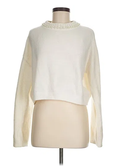 Pre-owned H&m Turtleneck Sweater In White