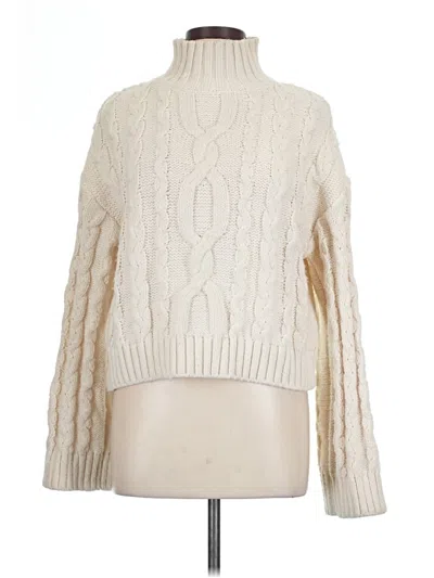 Pre-owned H&m Turtleneck Sweater In White