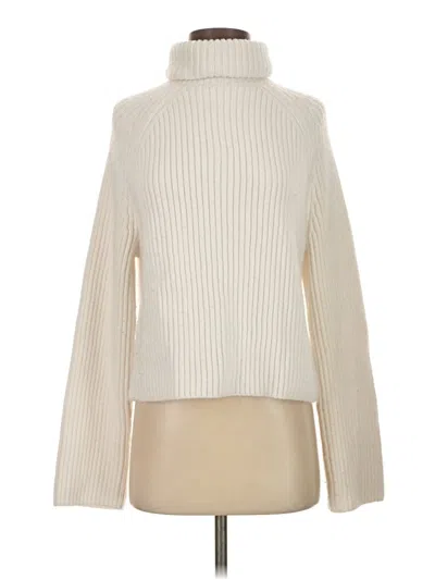 Pre-owned H&m Turtleneck Sweater In White