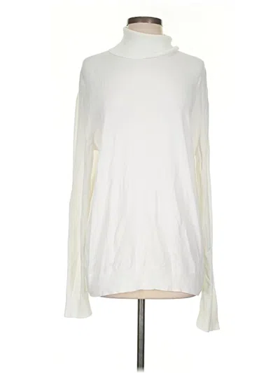 Pre-owned H&m Turtleneck Sweater In White