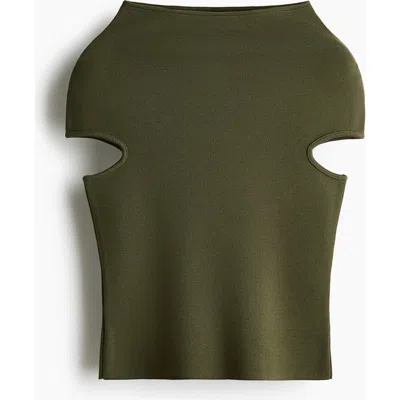 H&m Turtleneck Top In Green