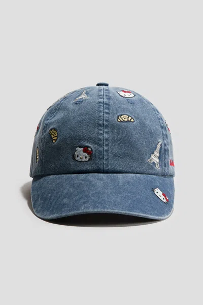 H&m Kids' Twill Cap With Motif In Blue