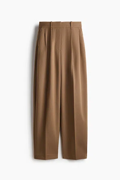 H&m Twill Dress Pants In Brown