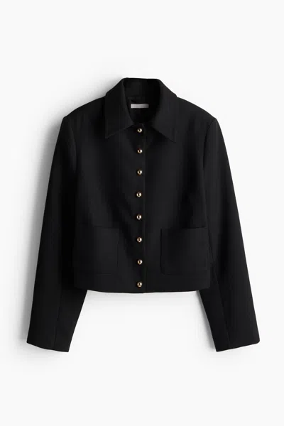 H&m Twill Jacket In Black