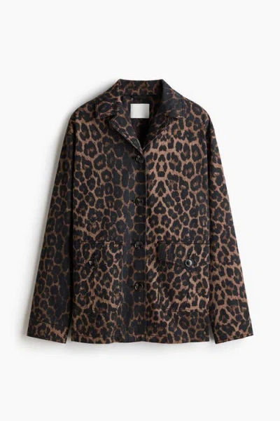 H&m Twill Jacket In Brown