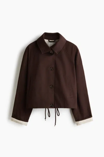 H&m Twill Jacket In Brown