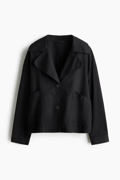 H&m Twill Jacket In Black