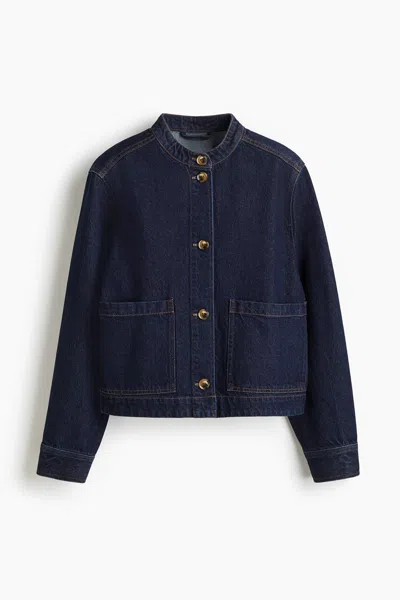 H&m Twill Jacket In Blue
