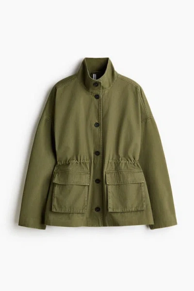 H&m Twill Jacket In Green