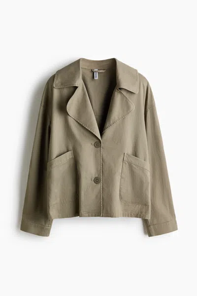H&m Twill Jacket In Green