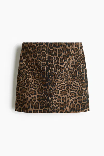 H&m Twill Mini Skirt In Brown