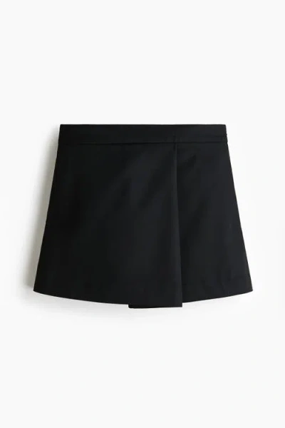 H&m Twill Mini Skort In Black
