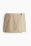 H&m Wrap Skort In Beige
